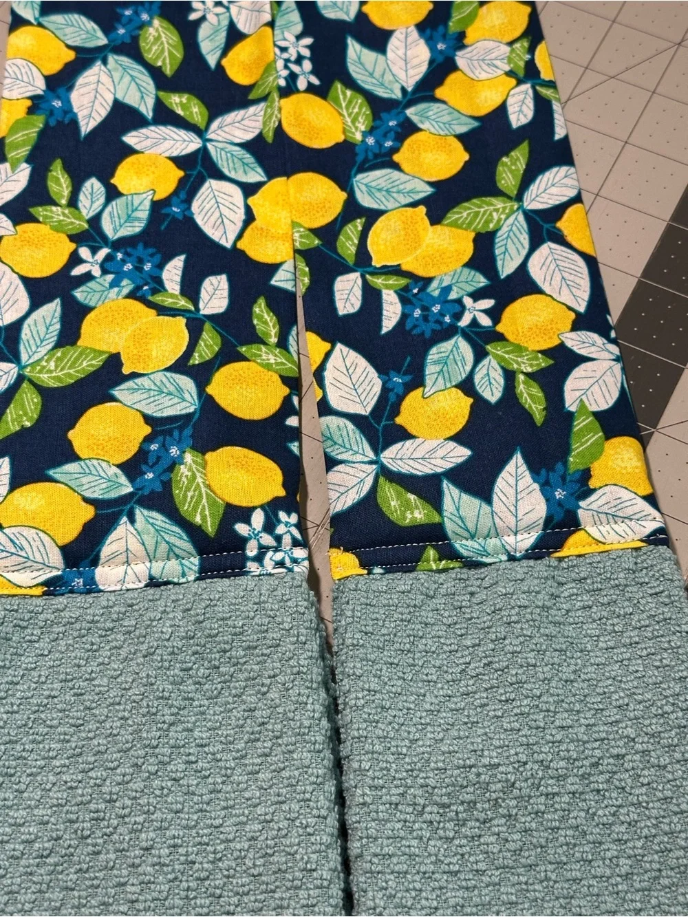 Handmade Lemon Print Kitchen Scarf